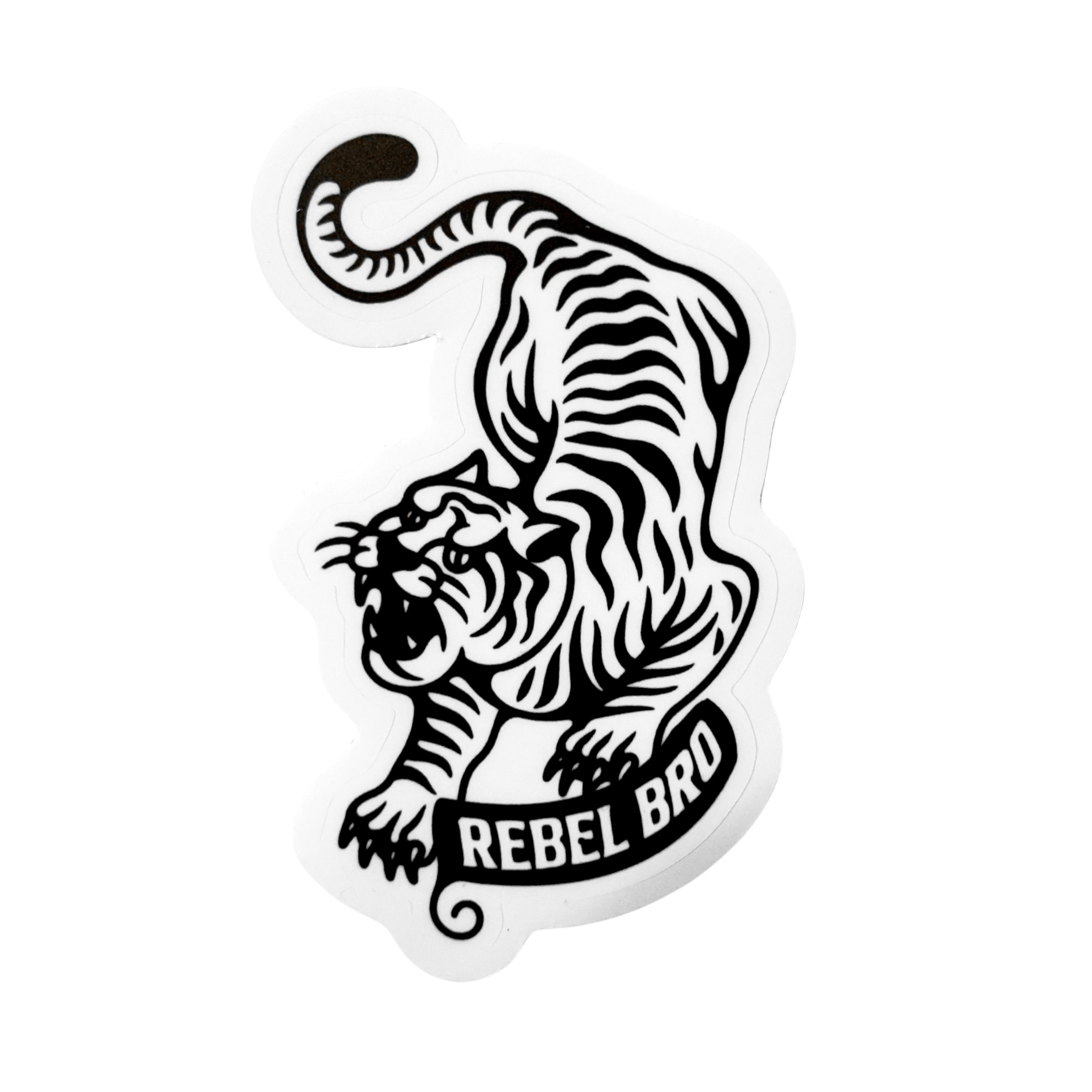 Rebel Bro Traditional-Style Tattoo Tiger Sticker - Rebel Bro