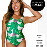 UPF50+ Women's One Piece Swimsuit in Palm Paradise