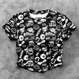 Women's Cropped Active Tee in Warped Tour [Midnight Edition]