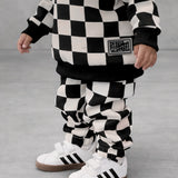 Fleece Hoodie + Sweatpants Set in Venice (Checkered)