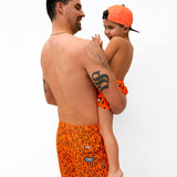 Men's Hybrid Swim Trunks in Neon Valencia x Fuego