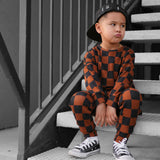 Organic Ribbed Set in Smoke + Spice