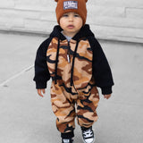 Hooded Fleece Romper in Ranger