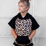 Short Sleeve Hoodie in Ava (Leopard)