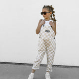 Overalls in Salt + Sand Checkered