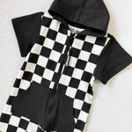 Hooded Rebel Short Sleeve Romper in Venice - Rebel Bro