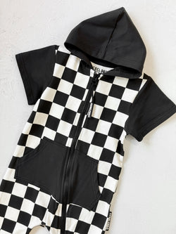 Image of Hooded Rebel Short Sleeve Romper in Venice