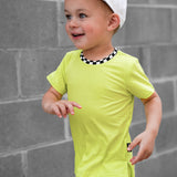 Bamboo Two Piece Set in Neon Electric Lime