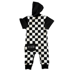 Image of Hooded Rebel Short Sleeve Romper in Venice
