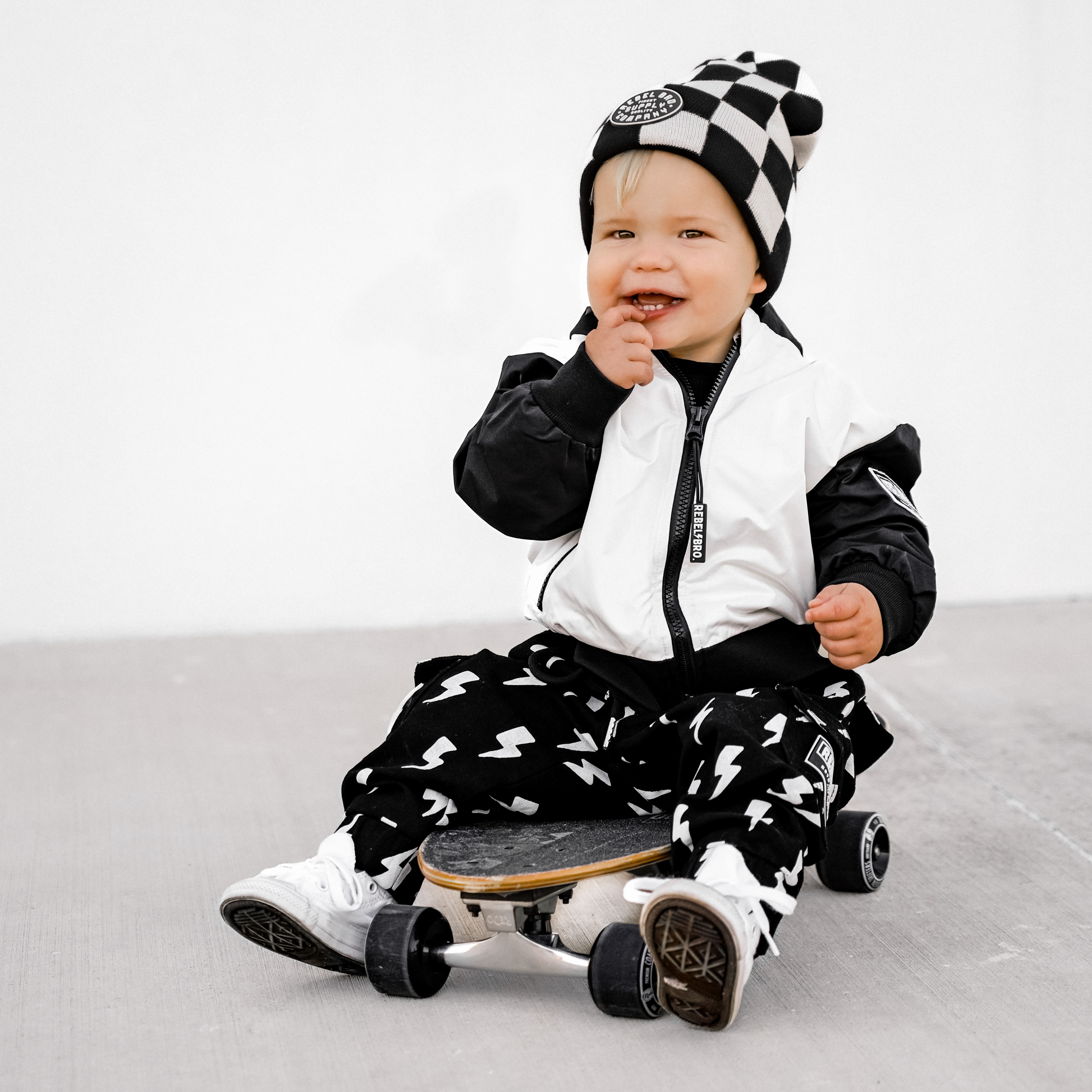 Live Fast Hydro Bomber Jacket in Black/White (FINAL SALE)