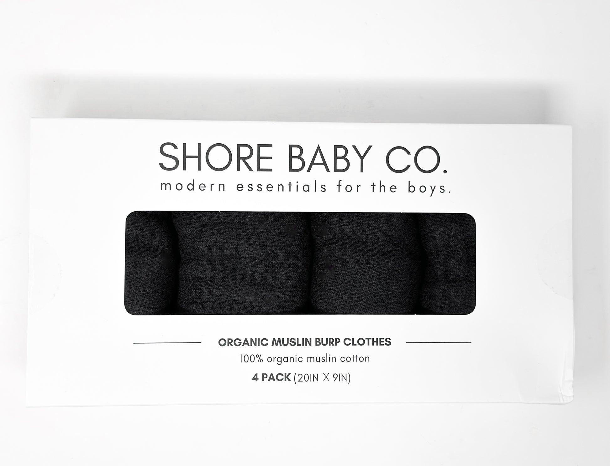 Organic Muslin Burp Clothes — 4 Pack (Jett)