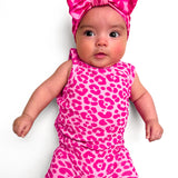Tank + Biker Two Piece Set in Bubble Gum Leopard