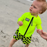 UPF50+ Long Sleeve Rash Guard in Neon Electric Lime