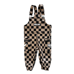 Image of The Live Fast Overall in Taupe + Black Checkered - Rebel Bro
