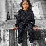 Organic Ribbed Set in Smoke + Storm