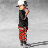 Basic Jogger in Americana Red + Black Checkered