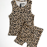 Tank + Biker Two Piece Set in Ava (Leopard)