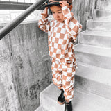 Organic Ribbed Set in Vanilla + Chestnut