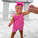 Tank + Biker Two Piece Set in Bubble Gum Leopard