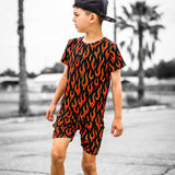 Biker Two Piece Set in Caliente