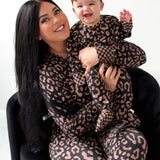 Women’s Bamboo Two Piece Set in Midnight Mocha Leopard