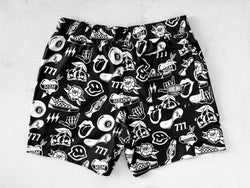 Image of Men's Hybrid Swim Trunks in Warped Tour [Midnight Edition]