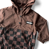 Pullover Windbreaker in Cocoa Checkered