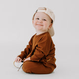 Organic Ribbed Set in Rust