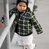 Hooded Flannel in Woodlands Olive
