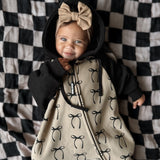 Hooded Fleece Romper in Lana (Bows)