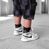 Biker Two Piece Set in Black + Charcoal Checkered
