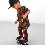 Short Sleeve Bamboo Two Piece Set in Inkworks