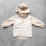 Pullover Windbreaker in Salt + Sand Checkered