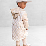 Pullover Windbreaker in Salt + Sand Checkered