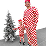 Men's Bamboo Two Piece Set in Candy Cane Checkered
