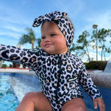 UPF50+ Swim Bow in Ava (Leopard)