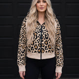 Women's Full Zip Hoodie in Ava (Leopard)