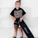 Short Sleeve Hoodie in Ava (Leopard)