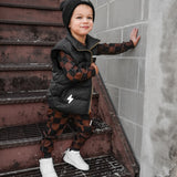 Organic Ribbed Set in Black + Cocoa Checkered