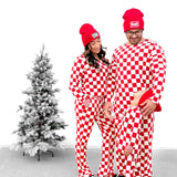 Men's Bamboo Two Piece Set in Candy Cane Checkered