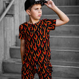 Biker Two Piece Set in Caliente