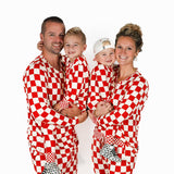Women’s Bamboo Two Piece Set in Candy Cane Checkered