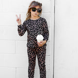 Organic Ribbed Set in Midnight Mocha Leopard