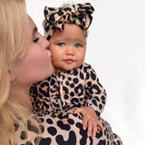 Ruffled Bamboo Zippy Sleeper in Ava (Leopard)