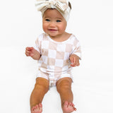 Bummie Two Piece Set in Salt + Sand Checkered