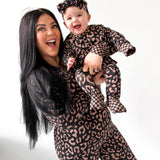 Women’s Bamboo Two Piece Set in Midnight Mocha Leopard