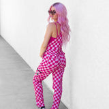 Women's Overall in Bubble Gum Checkered