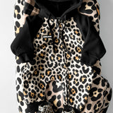 Hooded Fleece Romper in Ava (Leopard)