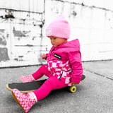 Pullover Windbreaker in Bubble Gum Checkered