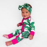 Ruffled Bamboo Zippy Sleeper in Palm Paradise